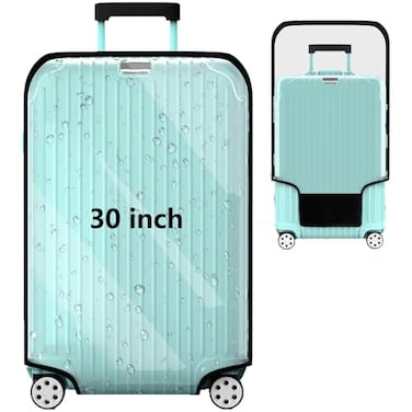 YHOUSE Suitcase Covers For Luggage 30 Inch Clear PVC Luggage Covers Protector Full Thicken Transparent Waterproof Suitcase Sleeve With Large Velcro for 30 Wheeled Suitcases