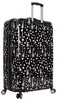 Betsey Johnson 30 Inch Checked Luggage Collection Expandable Scratch Resistant ABS PC Hardside Suitcase Designer Lightweight Bag with 8Rolling Spinner Wheels Paris Love