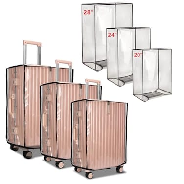 goldhik 3PCS Clear PVC Luggage Cover Protectors Thicken Transparent Waterproof Suitcase for Travel Airplane 202428