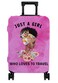 hswosnas Luggage Cover Approved Cute Travel Suitcase Protector Pink Black Girl Elastic Washable Suitcase Covers for 1820 Inch LuggageS