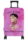 hswosnas Luggage Cover Approved Cute Travel Suitcase Protector Pink Black Girl Elastic Washable Suitcase Covers for 1820 Inch LuggageS