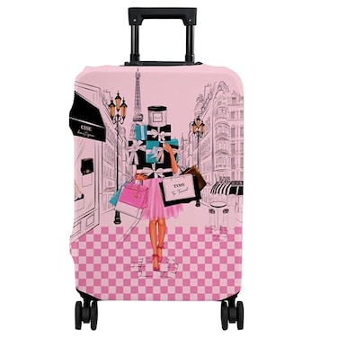 hswosnas Luggage Cover Approved Travel Suitcase Protector Pink Plaid Fashion Girly Covers Elastic Washable Antiscratch Suitcase for 2528 Inch LuggageL