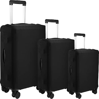 Kajaia 3 Pcs Luggage Cover Suitcase Protector Travel Suitcase Cover Anti Scratch Luggage Protector Washable Fits 1828 Inch Luggage Black