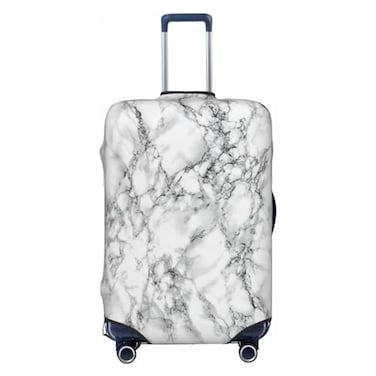Lukbfall Black And White Marble Luggage Suitcase Covers Elastic Washable Luggage Protector Travel Suitcase Protective Cover For Kid And Adult Xl Fit 2932 Inch Luggage