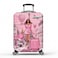 MAYJOYDIY Pink Lady Travel Luggage Cover Time To Travel Elastic Baggage Covers Tower DustProof Suitcase Sleeve AntiScratch Washable Suitcase Protector S Fit 1820inch Luggage