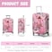MAYJOYDIY Pink Lady Travel Luggage Cover Time To Travel Elastic Baggage Covers Tower DustProof Suitcase Sleeve AntiScratch Washable Suitcase Protector S Fit 1820inch Luggage