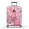 MAYJOYDIY Pink Lady Travel Luggage Cover Time To Travel Elastic Baggage Covers Tower DustProof Suitcase Sleeve AntiScratch Washable Suitcase Protector S Fit 1820inch Luggage