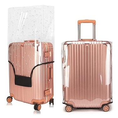 Mulaibdin 20inch Suitcase Cover Clear PVC Transparent Waterproof Dustproof TSA Approved Protector Reusable