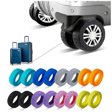 NCANBUS 16Pack Luggage Wheel Covers Luggage Wheel Protector Covers for 224 inches Wheels SuitcasesAntiScratch Noise Reduction Design Silicone MaterialDurable Travel Case Accessories