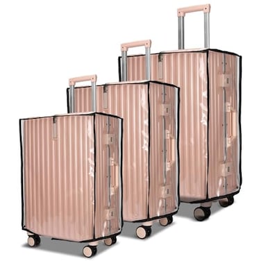 RF REENFAYA Clear Luggage Cover 3Pack Waterproof PVC Protector for Suitcases Thickened Fits 20 24 28