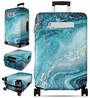 Slohif Luggage Cover for Suitcase Tsa Approved Protector Luggage Sleeve Large Suit Case Cover Travel Stretch Baggage Case Protective Washable Fit 2123 Inch Sea Wave S