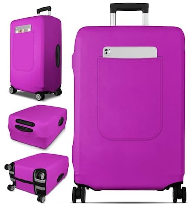 Slohif Luggage Cover for Suitcase Tsa Approved Protector Luggage Sleeve Suit Case Cover Travel Stretch Large Baggage Case Protective Washable Fit 2123 Inch Purple
