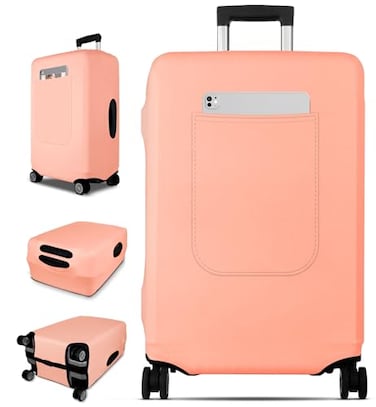 Slohif Luggage Cover for Suitcase Tsa Approved Protector Luggage Sleeve Suit Case Cover Travel Stretch Large Baggage Case Protective Washable Fit 2123 Inch Rose