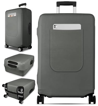 Slohif Luggage Cover for Suitcase Tsa Approved Protector Luggage Sleeve Suit Case Cover Travel Stretch Large Baggage Case Protective Washable Fit 2427 Inch Gray