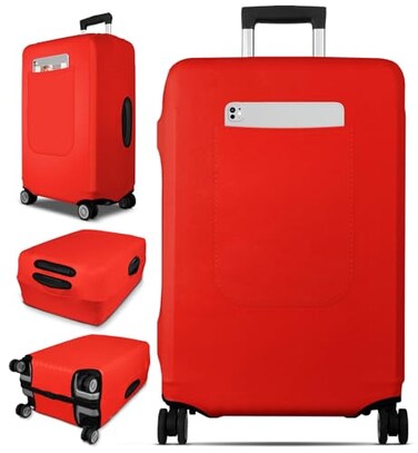 Slohif Luggage Cover for Suitcase Tsa Approved Protector Luggage Sleeve Suit Case Cover Travel Stretch Large Baggage Case Protective Washable Fit 2830 Inch Red