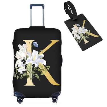 Tuizumy Decorative K Suitcase Protectors Elastic Washable Luggage Covers With Concealed Zippers For 1832 Inch Luggage Size S Fits 1821 Inch