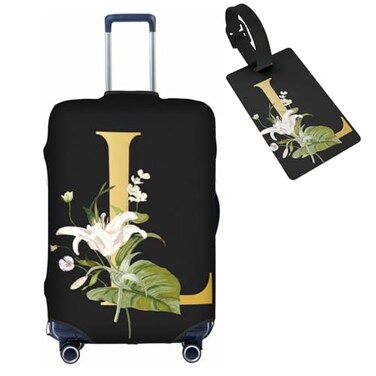 Tuizumy Decorative L Suitcase Protectors Elastic Washable Luggage Covers With Concealed Zippers For 1832 Inch Luggage Size S Fits 1821 Inch