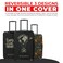 WanderWrap Reversible Travel Luggage Cover Washable AntiScratch Protection Durable Suitcase Covers for Luggage Secure Luggage Covers for Suitcase TSA Approved