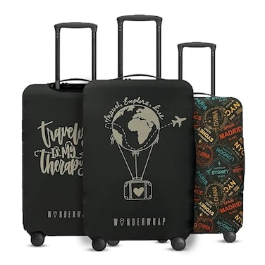 WanderWrap Reversible Travel Luggage Cover Washable AntiScratch Protection Durable Suitcase Covers for Luggage Secure Luggage Covers for Suitcase TSA Approved