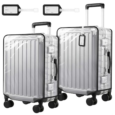 WSSROGY 2 Pack 30 Inch Clear PVC Suitcase Cover Protectors Transparent Waterproof Dustproof and AntiScratch for Wheeled Luggage Travel