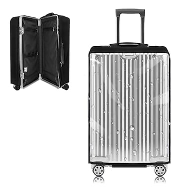 Yotako Upgraded Zippered Transparent PVC Suitcase Cover No Disassembly Required Clear Luggage Protector for Suitcase Luggage Protector Cover 24