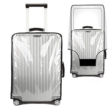 JZRSuitcase 30 Inch Clear Suitcase Cover for Luggage TSA Approved Heavy Duty Waterproof PVC Protector Prevents Scratches Damage for Wheeled Travel Luggage