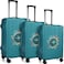 Sherr 3 Pieces Travel Luggage Cover 20 24 28 Suitcase Protector Anti Scratch Suitcase Washable Baggage Covers for BusinessMediumlxlTravel ThemeGreen