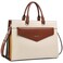 BOSTANTEN Briefcase for Women Laptop Tote 156 Inch Genuine Leather Handbag Work Bag Beige