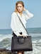 CLUCI Leather Briefcase for Women Laptop 156 Inch Professional Business Work Ladies Computer Handbag Shoulder Bag Twotoned Blue