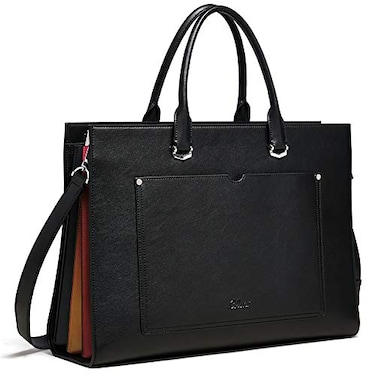 CLUCI Leather Briefcase for Women Laptop 156 Inch Professional Business Work Ladies Computer Handbag Shoulder Bag Twotoned Blue