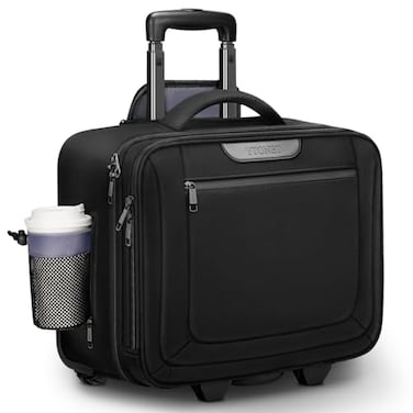 Ytonet Rolling Laptop Bag Rolling Briefcase for Men Women with Cup Holder 173 Carry On Water Resistant Laptop Bag with Wheels Overnight Roller Computer Bag for Work Travel Business College