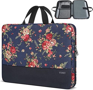Ytonet Laptop Sleeve Case 156 inch Protective Laptop Cover with Handle TSA Water Resistant Computer Carrying Case Compatible with HP Dell Lenovo Asus Notebook Gift for Women Rose Pattern