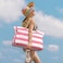 Becokan Beach Bag Large Beach Tote Bag for Women Waterproof Sandproof Swim Pool Bag With Zipper