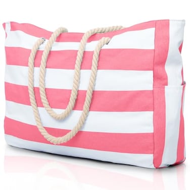 Becokan Beach Bag Large Beach Tote Bag for Women Waterproof Sandproof Swim Pool Bag With Zipper