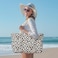 Becokan Beach Bag Large Beach Tote Bag for Women Waterproof Sandproof Swim Pool Bag With Zipper