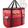 SRISE Mesh Beach Bag Large Beach Tote Bag for Family Beach Bag for Toys Vacation Essentials Red