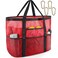 SRISE Mesh Beach Bag Large Beach Tote Bag for Family Beach Bag for Toys Vacation Essentials Red
