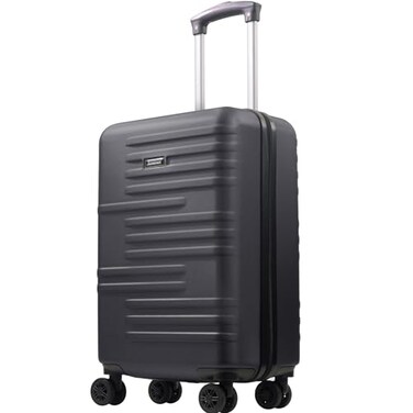 American Dreamliner 225 Inch Carry On Luggage Hardshell Rolling Suitcase with Spinner Wheels Black