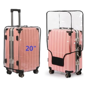 FABULWAY Clear PVC Suitcase Cover Thick Transparent Waterproof Dustproof Wheeled Luggage Protector 20