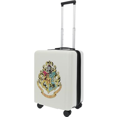 FUL Harry Potter 225 Inch Carry On Luggage Hogwarts Crest Hardshell Rolling Suitcase with Spinner Wheels White