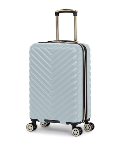 Kenneth Cole REACTION Madison Square Lightweight Hardside Chevron Expandable Spinner Luggage Slate 20Inch Checked