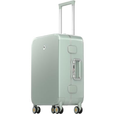 LEVEL8 Zipperless Carry On Luggage Airline Approved with Aluminum Frame Cute Hardside Suitcase with Spinner Wheels Metal Rolling Travel Case with Tsa Locks 20 Inch Light Green