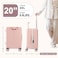 MRPLUM Carry On Luggage Double Handle Suitcase with Net PocketHard Shell Spinner Wheels Luggage with TSA LockSeat Belt20 inchPink