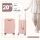 MRPLUM Carry On Luggage Double Handle Suitcase with Net PocketHard Shell Spinner Wheels Luggage with TSA LockSeat Belt20 inchPink
