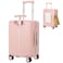 MRPLUM Carry On Luggage Double Handle Suitcase with Net PocketHard Shell Spinner Wheels Luggage with TSA LockSeat Belt20 inchPink