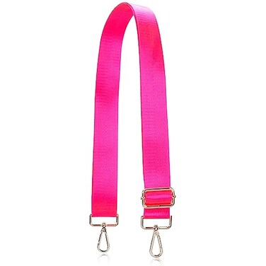 A ALLZEDREAM Allzedream Wide Purse Strap Replacement Crossbody Shoulder Bag Adjustable Fluorescent PinkSilver Hardware