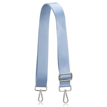 A ALLZEDREAM Allzedream Wide Purse Strap Replacement Crossbody Shoulder Bag Adjustable Light BlueSilver Hardware