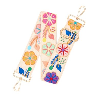 chushui Knit Purse Strap Colorful Floral Pattern Replacement Crossbody Wide Adjustable Shoulder Strap for Bags and Handbags