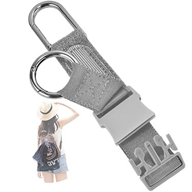 ZINZ Elastic Jacket Gripper Travel Strap with DRing Hooks and Buckle Suitcase Straps Belts Travel Accessories Makes Your Hands FreeGray