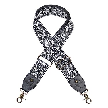 Gufenlus Purse Strap2 Leather Wide Shoulder Strap Adjustable ReplacementJacquard Embroidery Crossbody Bag Straps Leather Color 004 2
